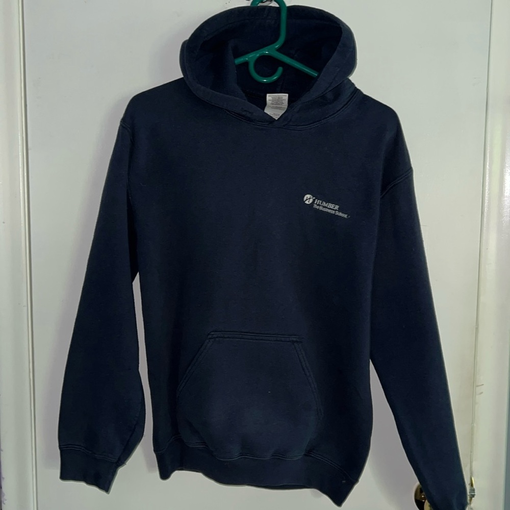Women’s Size Small Navy Blue Gildan Humber Pullover Hoodie